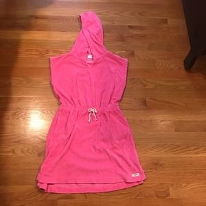 Soft Terry cloth hooded swim coverup